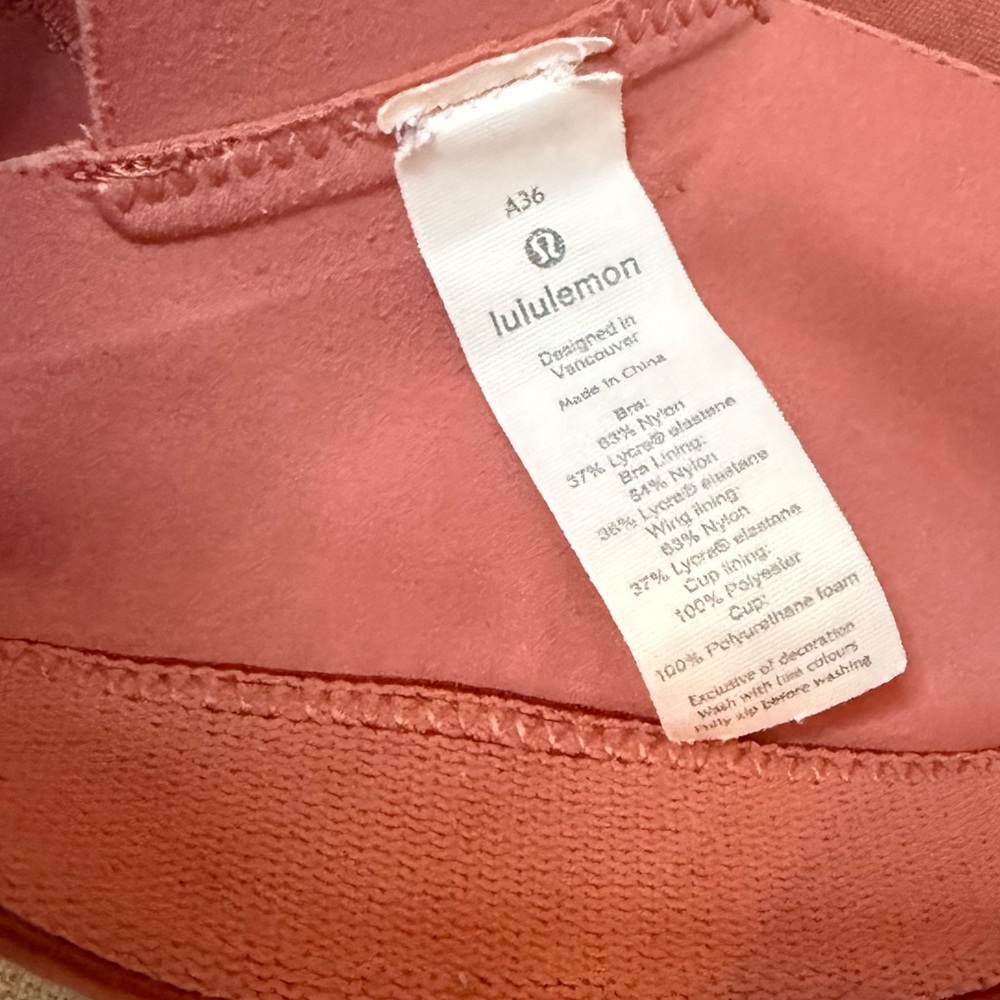 Lululemon Take Power Sports Bra Pink Size 36A Medium Support✨EUC Retail $88 - Picture 5 of 5
